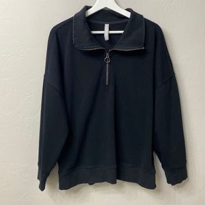 Athleta 1/4 zip black sweatshirt size XL